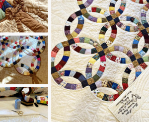 before and after heirloom quilt restoration