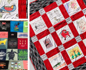 memory quilts, t-shirt quilt and drawing memory quilt